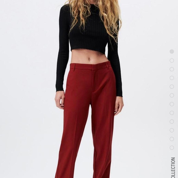 Jumpsuits | Zara Burgundy Trousers 